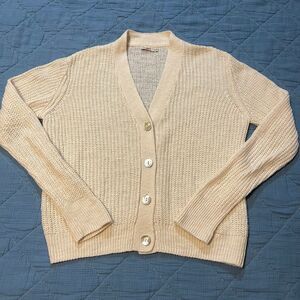 Faherty Beige Knit Button Front Cardigan Sweater Size XS